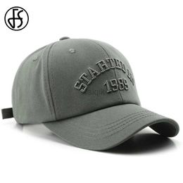 Ball Caps FS Brand 3D Letter Vintage Baseball Caps For Men Grey Green Korean Women Cap Snapback Hip Hop Streetwear Trucker Hat Bone 2024 d240507