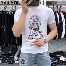 Men's T-Shirts Designer T-shirt Mens Fashion Brand Cartoon PrintFit Hot Diamond T-shirt Summer Casual Short Sleeve M-6XL Mens Wear J240506