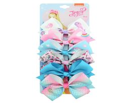 JOJO hair Bow girl colorful print Barrettes Girl Hair Accessories Rainbow Unicorn kids Unicorn party hair clipper4091987