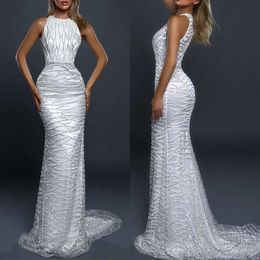Düğün İnciler Tasarım Mermaid Elbiseler Zarif Tulle Saten Saten Kolsuz Mahkeme Fermuarı Özel Made Artı Seksi Gelin Gown Vestidos De Novia