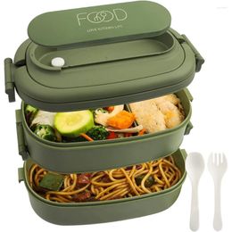 Dinnerware Lunch Box Leakproof Bento For Kids Adults Cutlery Set Boxes Kid Men Women Working Schools Green