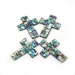 Pendant Necklaces 1pc Single Sided Natural Abalone Shell 49x52mm Cross Shape Charms Pendants For DIY Necklace Jewelry Making Accessories