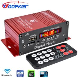 Amplifier Mini HIFI Stereo Digital Amplifier Channel 2.0 Bluetooth 5.0 FM USB Home Theatre Sound System G8 Power Amp Remote Control