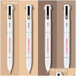 Eyebrow Enhancers 4-In-1 Easy To Wear Contour Pen Waterproof Defining Highlighting Eye Brow Pencil Makeup Cosmetic 3Pcs Drop Delivery Dhs3B