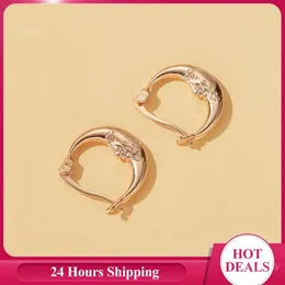 Hoop Earrings Personality Wear Light Cold Wind Exquisite Gold Women's Vintage Metal Sculpted Face Oval Trend