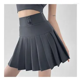 Skirts Sexy Half Length Skirt Women Anti Glare Black Elastic High Waiste Slim Girls Short Pleated Casual Preppy Style Mini