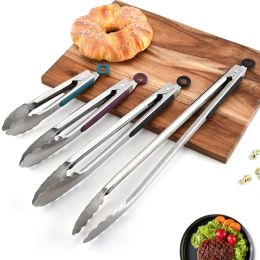 Accessories 1PC BBQ Grilling Tong Salad Cake Dessert Serving Food Tongs Stainless Steel Barbecue Clips Clamp Baking Food Kitchen Tool