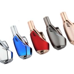 JOBON Kitchen Premium Cigar Refillable Fashionized Fashion Metal Jet Flame Butane Gas Unfilled Cigar Torch Lighter