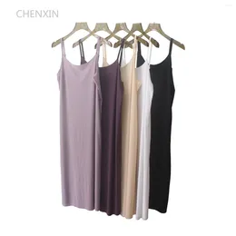 Casual Dresses Women's Camisoles Full Slips Dress With Shoulder-straps Long Under Solid Underskirt Inner Petticoat Height 100cm