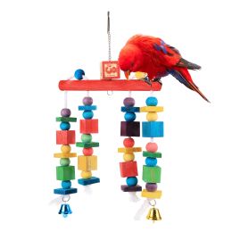 Toys Parrot Toys Bird Supplies Parrot Gnawing Toys Diy Claw Paw Dumbbell Color Wood Rope Grinding Swing Station Ladder String Toy