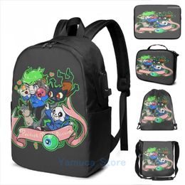 Backpack Funny Graphic Print Positive Mental Attitude! USB Charge Men School Bags Women Bag Travel Laptop