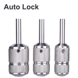 1PC Stainless Steel 22MM 25MM 30MM Self-Locking Machine Handle Auto Lock Tattoo Grip Tube Accessories 240506