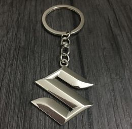 Fashion Suzuki Logo Car Keychain Keyrings Auto Emblems 3D key Holder Car key Fob Auto Parts For Suzuki Swift SX4 Grand Vitara9843715