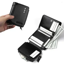 Wallets 1pc Men's Short Multi-Card Slots Three-fold Zipper Coin Pocket Wallet Fashion Thin Card Bag Give Gifts To Men On Valentine's Day