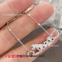 Cartre High End jewelry necklaces for womens trendy V-gold plated full diamond leopard necklace for women with light and simple Original 1:1 With Real Logo and box