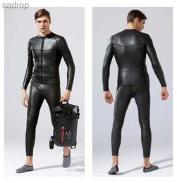 Men's Swimwear Neoprene rubber mens diving suit top jacket long sleeved diving suit pants size S-3XL XW