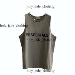 ESS Mens Tank Top 1977 T Shirt Essentialsshirt Trend Brand Three-Dimensional Lettering Pure Cotton Lady Sports Casual Loose High Street Sleeveless Vest 524