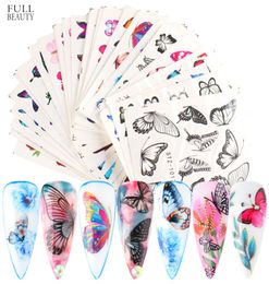 Butterfly Nail Sticker Set Water Transfer Slider Manicure Decals Nail Art Decor Foil6262082