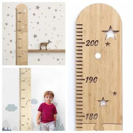 Ornaments Nordic Wooden Kids Height Growth Chart Ruler Baby Children Height Gauge Room Decoration Wall Metre Measurement Stickers 60210CM