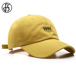 Ball Caps FS Yellow Number Embroidery Baseball Cap Stylish Women Men Caps Summer Outdoor Sunshade Golf Hats Bone Hip Hop Snapback Hat 2024 Y240507