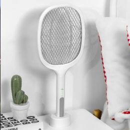 Zappers 2in1 Electric Flies Swatter Killer Fly Zapper Racket with UV Lamp Rechargeable Mosquito Trap Racket Anti Insect Bug Zapper