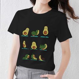 Women's T-Shirt T-shirt Womens Fashion T-shirt Cartoon Cute Avocado Hot Print Pattern Casual Soft Comter Wear O-neck Youth Comfortable Top d240507