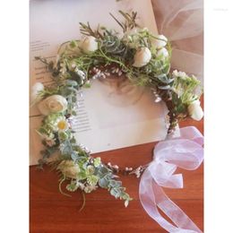 Decorative Flowers Flower Bridal Wreath Headwear Holiday Accessories Wedding Pography Po Shoots Green Plants Hair Garland