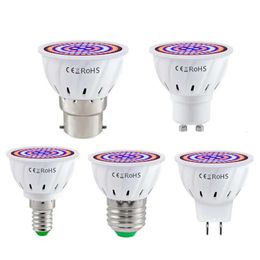 Bulb LED E14 Spectrum Full E27 Gu10 Mr16 B22 220V Greenhouse Hydroponic Grow Light For Indoor Plant Phyto Flower Lamp 80Leds