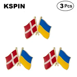 Brooches Denmark And Ukraine Friendship Flag Lapel Pins Badges