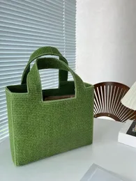 Women Beach Bag Basket Bag Sticked Letter Waving Summer Lafite Grass Tasche Urlaub Freizeit Einkaufstasche