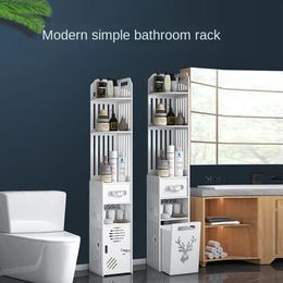 Bathroom Cabinet Floor Standing Narrow Seam Toilet Triangle Shelf HighCapacity Corner Storage Kitchen Rack 240418