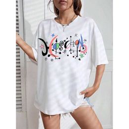 Women's T-Shirt Summer Women Men T-shirt Luxury Brand Letter Print Short Sle Harajuku Womens Casual High Quality Cotton Ovesized Tees Tops d240507