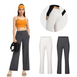 Yoga Pants Women Wide Leg Pants with Pockets High Waist Stretch Casual Sweatpants