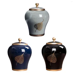 Storage Bottles Ancient Chinese Style Porcelain Ginger Jar Vase Tea Canister Food