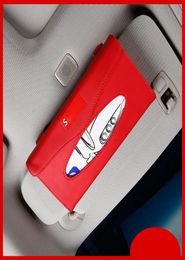 New Fashion Car Tissue Box for Sun Visor PU Leather Hanging Tissue Box Holder Sunshade Case Car Accessories7377720