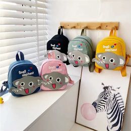 Backpacks 1-piece toddler boys and girls backpack cute cartoon elephant backpack suitable for childrens travel outdoor bags high-capacity school bagsL240502