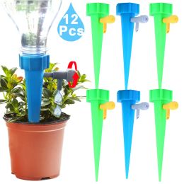 Decorations 12/1Pcs SelfWatering Kits Automatic Watering Device Adjustable Drip Irrigation System For Flower Plant Garden Watering Supplies