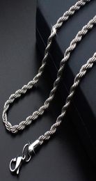 Titanium Steel Rope ed Chains Necklace Stainless Steel ed Heavy Link Chain Jewellery Accessories for Men Women249g6787073