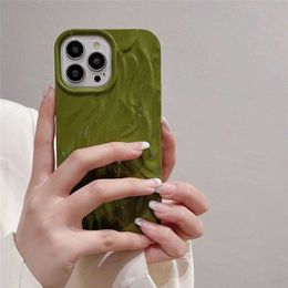 Cell Phone Cases Glitter Candy Color 3D Folds Texture Phone Case For phone 15 11 12 13 14 Pro Max Fashion Irregular Ripple Shockproof Soft Cover