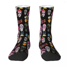 Men's Socks The De Los Muertos Mexico Mexican Skull Skulls Sock Men Women Polyester Stockings Customizable Sweetshirt