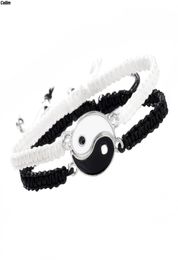 Tai Chi Yin Strand Yang Couple Bracelets Alloy Pendant Adjustable Braid Chain Bracelet Matching Lover Necklace6106240