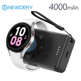 Bank NEWDERY Portable Charger For Galaxy Watch 6 5 Pro 4 3 Active 2 Gear S4 S3 Spare Battery Pack Watch Magnetic Wireless Power Bank