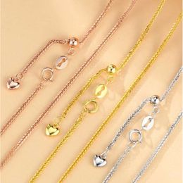 Designer Necklace Sterling Small Heart-shaped Universal for Women Simple DIY Adjustable Collarbone Chain Fine Positioning Pearl Piercing Chain Vintage Necklace