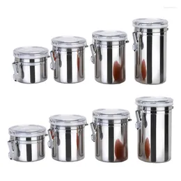 Storage Bottles Clear Lid Canister Set Convenient Steel Kitchen Sturdy Container Sealed Oganization Jar GXMA