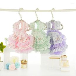 Dog Apparel Dress For Pets Teddy Summer LOVE CUTE Lolita Tulle Princesss Clothes Puppy XS S M L XL