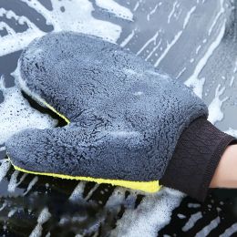 Gloves Car Wash Cleaning Glove Brush Thick Doublefaced Microfiber Coral Fleece Gloves Car Cleaning Mitt Auto Wax Detailing Care Brush