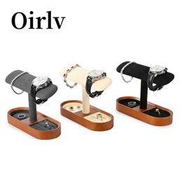 Jewellery Stand Oirlv wooden frame black T-shaped Jewellery rack used for rings earrings bracelets and display racks Q240506