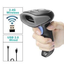 Scanners Hztz Wireless Barcode Scanner Usb Wired/ 2.4g Wireless 1d Bar Code Reader for Inventory Pos Terminal