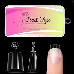 False Nails 240Pcs Short Coffin Nail Tips Soft Gel Half Cover Fake Clear Square Acrylic DIY Press On Extension