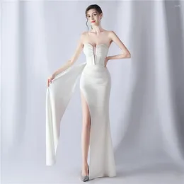 Casual Dresses Women's Elegant For Prom Party Dress Evening Formal Gala Woman 2024 Luxury Special Events Occasion Chic Simple Satin